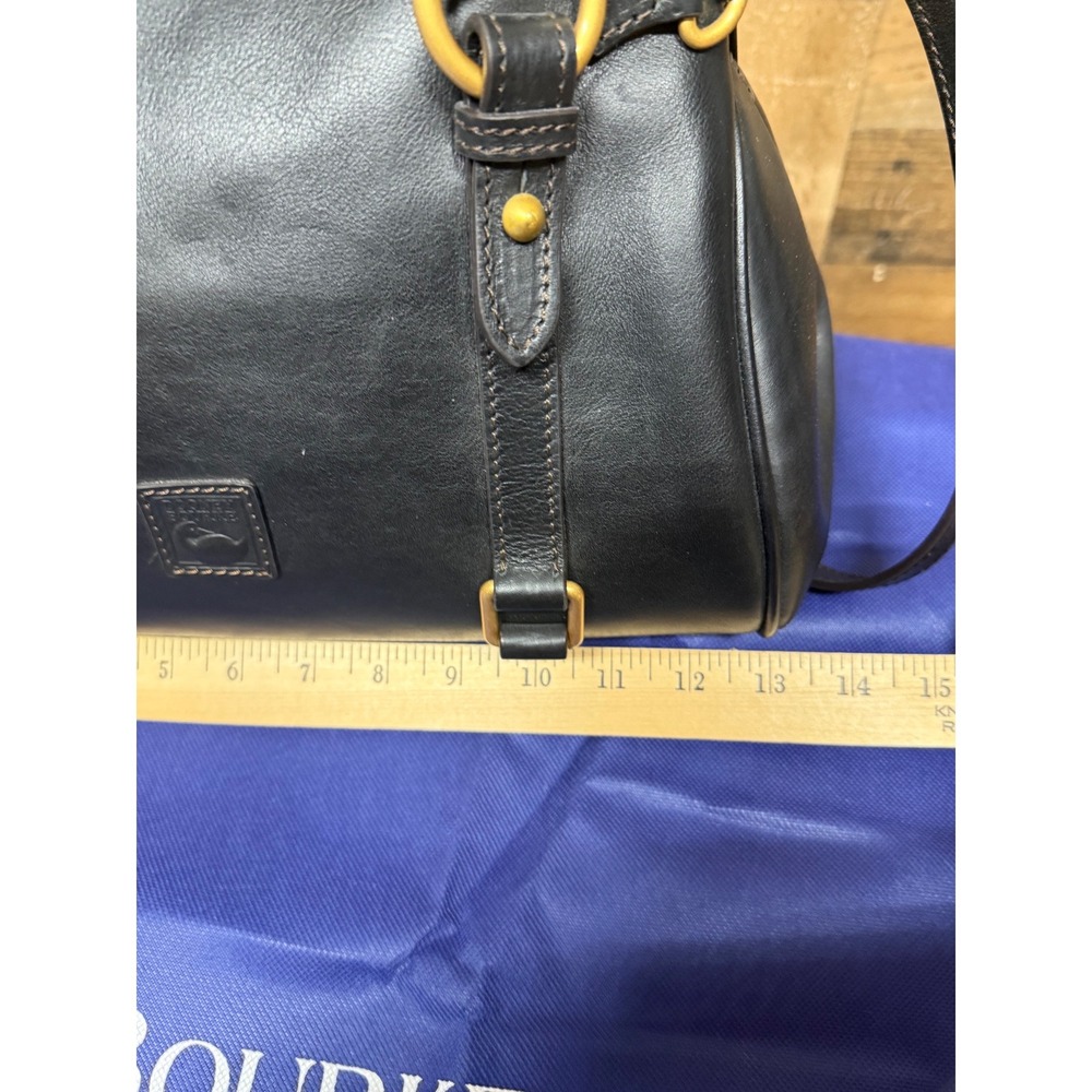 Dooney & Bourke Florentine Leather Satchel Bag Black Tassel Crossbody Handbag - Picture 3 of 13